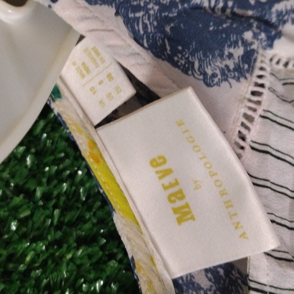 Anthropologie Yellow and Green Floral Blouse - Picture 2 of 6